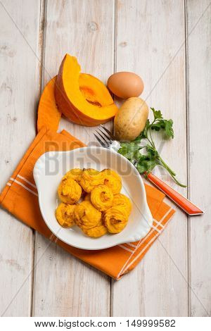 duchesse pumpkin and potatoes