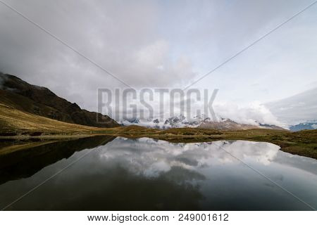 Mountain Lake Koruldi. Main Caucasian ridge. Zemo Svaneti, Georgia. Near the town of Mestia