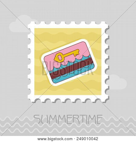 Electronic Keycard Vector Stamp. Key Card. Travel. Summer. Summertime. Holiday. Vacation, Eps 10