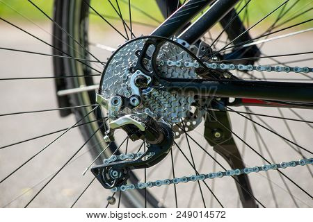 A Close Up Of A Bicycle Derailleur
