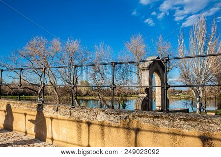 Avignon, France - March, 2018: Famous Avignon Bridge Also Called Pont Saint-benezet At Avignon Franc