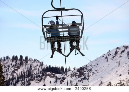 리프트에서 스키어