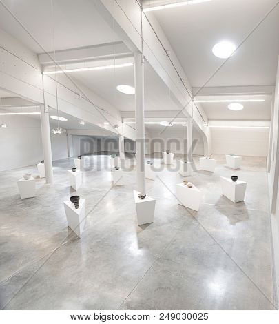 Bayburt, Turkey - June 20, 2018: Exhibition hall of extraordinary Baksi Museum rising in Bayraktar village, where only 480 people living in 80 houses. 