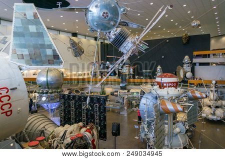 Kaluga, Russia, September 17, 2017: Interior of the Cosmonautics Museum in the city of Kaluga