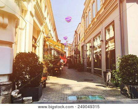 Tbilisi, Georgia - July 10, 2018: Shardeni Street Is A Pedestrian Street In The Old Part Of Tbilisi
