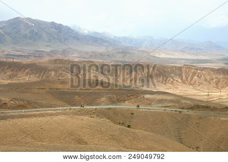 The Route Of  Beautiful Scenic From Bishkek  To Naryn With The Tian Shan Mountains Of Kyrgyzstan