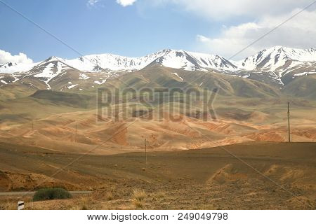 The Route Of  Beautiful Scenic From Bishkek  To Naryn With The Tian Shan Mountains Of Kyrgyzstan