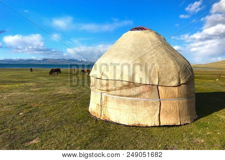 The Ger Camp In A Large Meadow At Ulaanbaatar , Mongolia