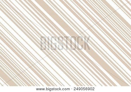 Elegant Beige Pattern With Diagonal Stripes. Simple, Light Geometric Background. Vector Illustration