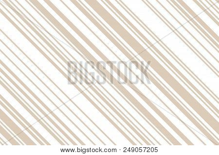 Elegant Beige Pattern With Diagonal Stripes. Simple, Light Geometric Background. Vector Illustration