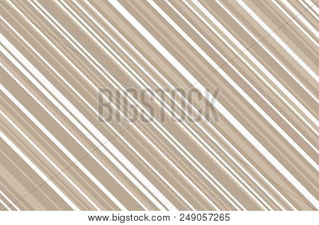 Elegant Beige Pattern With Diagonal Stripes. Simple, Light Geometric Background. Vector Illustration