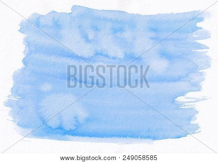 Sky Blue Horizontal  Watercolor  Gradient  Hand Drawn  Backgroun