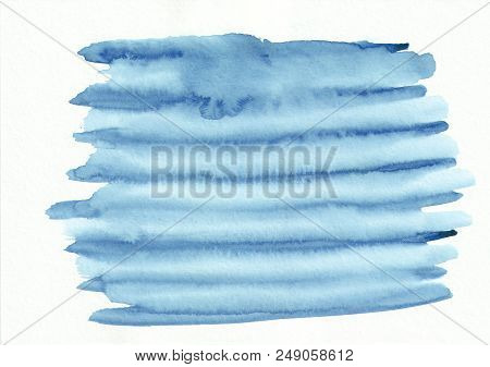 Light Blue Striped Zebra Horizontal  Watercolor  Gradient  Hand Drawn  Background.