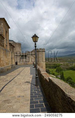 Puebla de Sanabria, Spain - May 30, 2018: Old castle of Puebla de Sanabria, Castilla y Leon, Spain