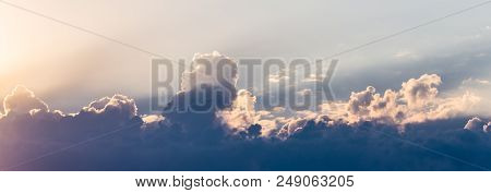 Blue Sky And White Clouds. Scenic Skyview