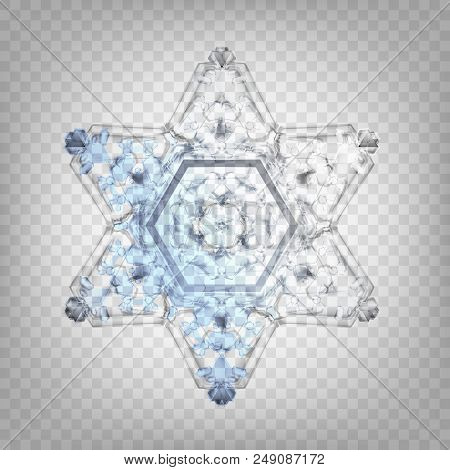 Stock Vector Illustration Realistic Snowflake Isolated On A Transparent Background Eps 10