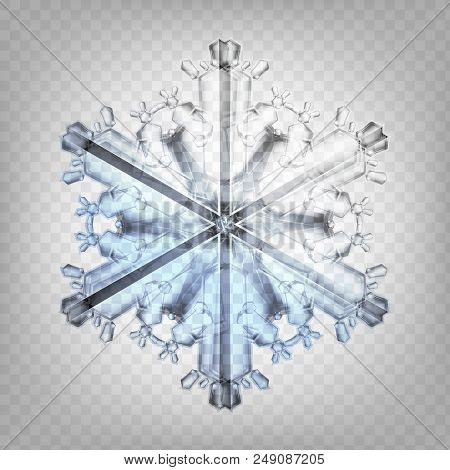 Stock Vector Illustration Realistic Snowflake Isolated On A Transparent Background Eps 10