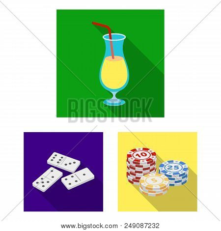 Casino And Gambling Flat Icons In Set Collection For Design. Casino And Equipment Vector Symbol Stoc