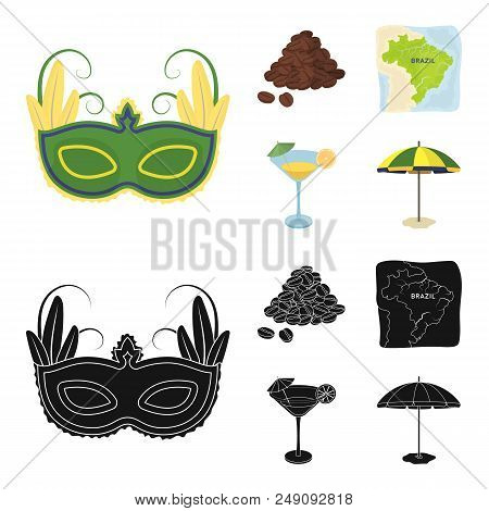 Dragee, Roll, Chocolate Bar, Ice Cream. Chocolate Desserts Set Collection Icons In Cartoon, Black St