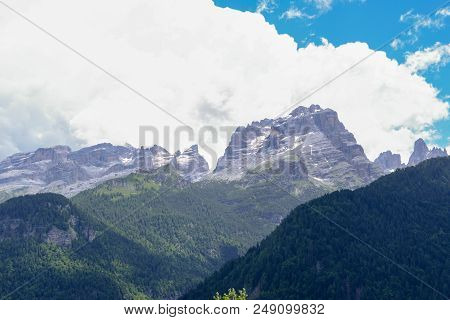 View Of The Brenta Group Mountains On The Dolomites