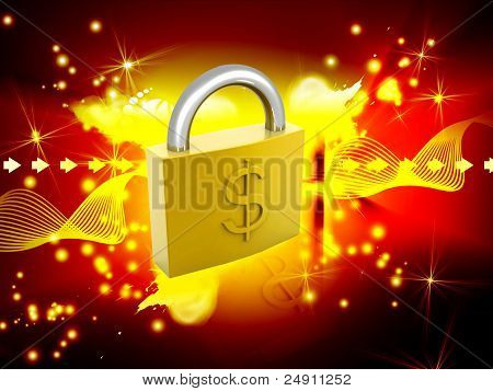 Padlock mit Dollar-symbol