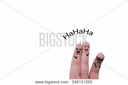 Bullying By Children At School Finger Art Isolated