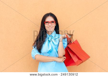 Fashion Girl Enjoying  Smart Shopping Spree In Sale Session