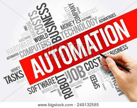 Automation Word Cloud Collage, Technology Business Concept Background