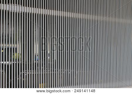 The Armonic Pattern Of A Grey Concrete Wall