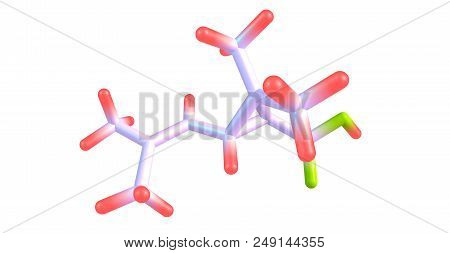 Chrysanthemic Acid Molecular Structure Isolated On White