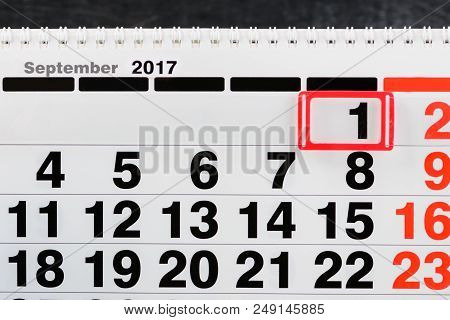 September 1st. Close-up Of Date Of 1 September On Daily Calendar. Concept Of Education, Back To Scho