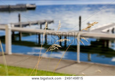 A Boat Dock At Flathead Lake In Polson, Mt