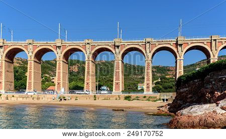 Viaduct Antheor Beach Road Railway Bridge Architecture Esterel