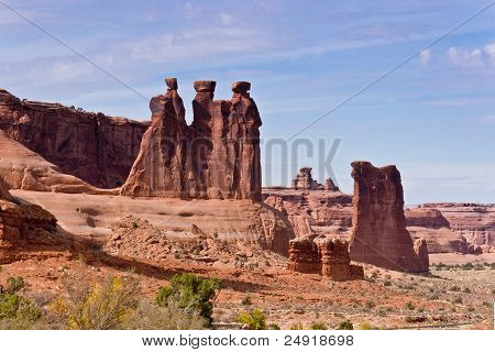 Die drei Klatsch, Arches Nationalpark. Utah, USA