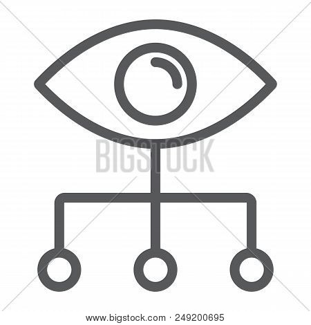 Data Visualization Line Icon, Data And Analytics, Eye Sign, Vector Graphics, A Linear Pattern On A W