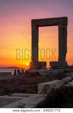 Portara - Ruins Of Ancient Temple Of Delian Apollo On Naxos Island, Cyclades, Greece
