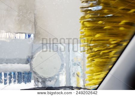 Carwash Brushes, Shot From The Car Window