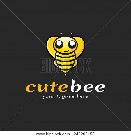 Cute Bee Logo, Vector, Illustration, Eps File