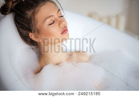 Awesome Girl Has Fallen Asleep In The Bathroom. Time For Herself