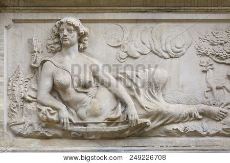 Mariacka Street, Typical Decorative Stoop, Relief On Facade, Main City, Gdansk, Poland