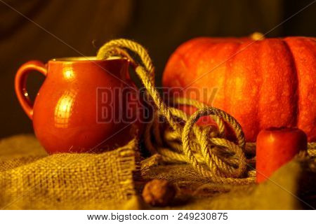 Autumn Composition Pumpkin And Clay Glechik Beautiful Postcard