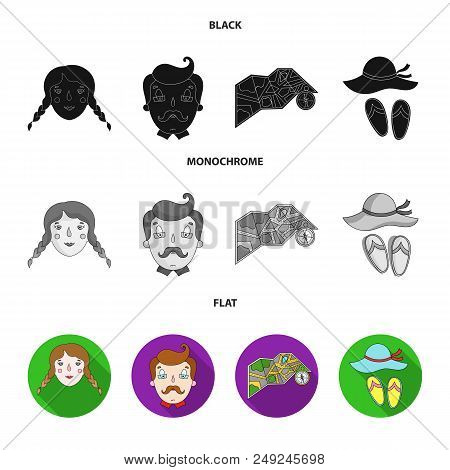 Travel, Vacation, Camping, Map .family Holiday Set Collection Icons In Black, Flat, Monochrome Style