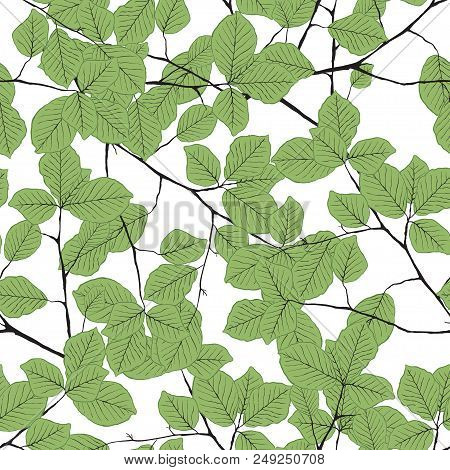 Summer Green Tropical Forest Leaves Bright Mood Seamless Pattern For Fashoin Fabric , Wallpaper Book