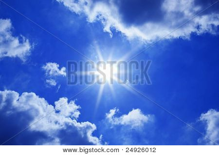 Blauwe hemel Sun Clouds