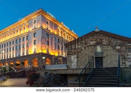 Sofia, Bulgaria - July 21, 2017: Night View Of St. Petka Church In Sofia, Bulgaria