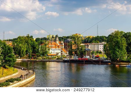 Bydgoszcz, Poland, May 31, 2018: Architecture Of Bydgoszcz City At Brda River In Poland, Poland