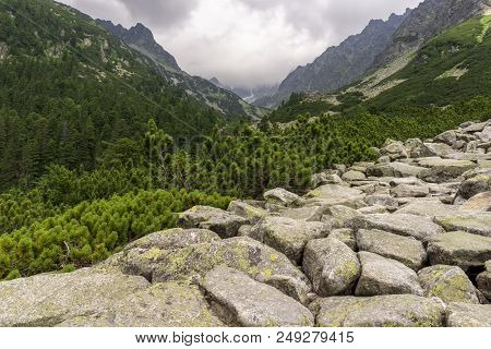 Beautiful View From The Mountain Trail To Ostrva. Tatra Mountains. Slovakia.