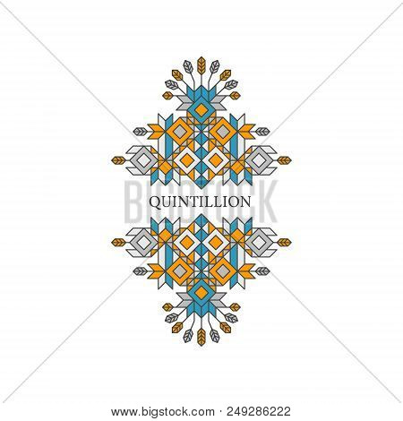 Decorative Element In Retro Style. Vector Calligraphic Template. Line Art Design For Invitations, Po