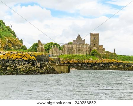 Inchcolm Abbey On The Inchcolm Island In The Firth Of Forth, Scotland, Uk