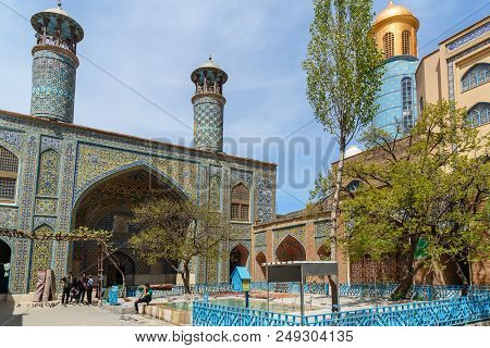 Sanandaj, Iran - April 3, 2018: Dar Ol Ehsan Mosque Or Jame Mosque. Kurdistan Province